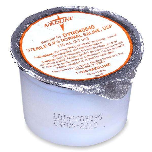 Sodium Chloride 0.9% Irrigation Solution 110mL Sterile Cup Container 48/Ca